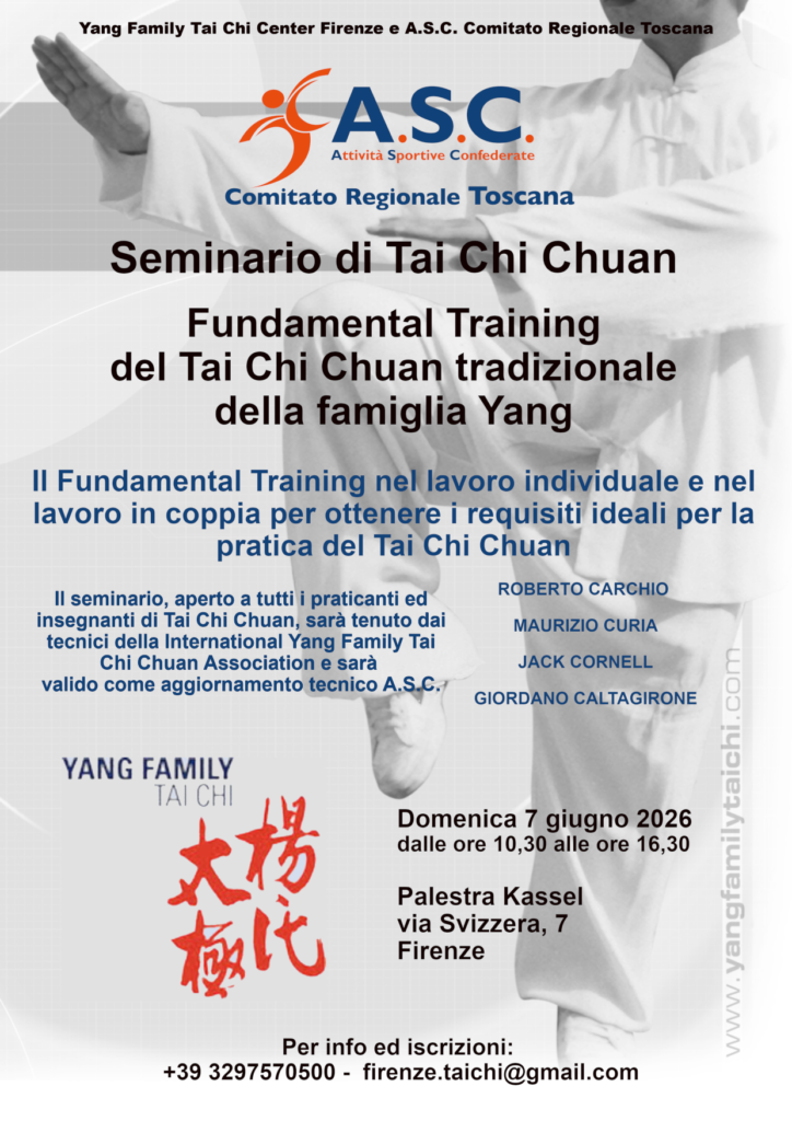 Seminario Tai Chi Chuan Firenze 7 giugno 2026